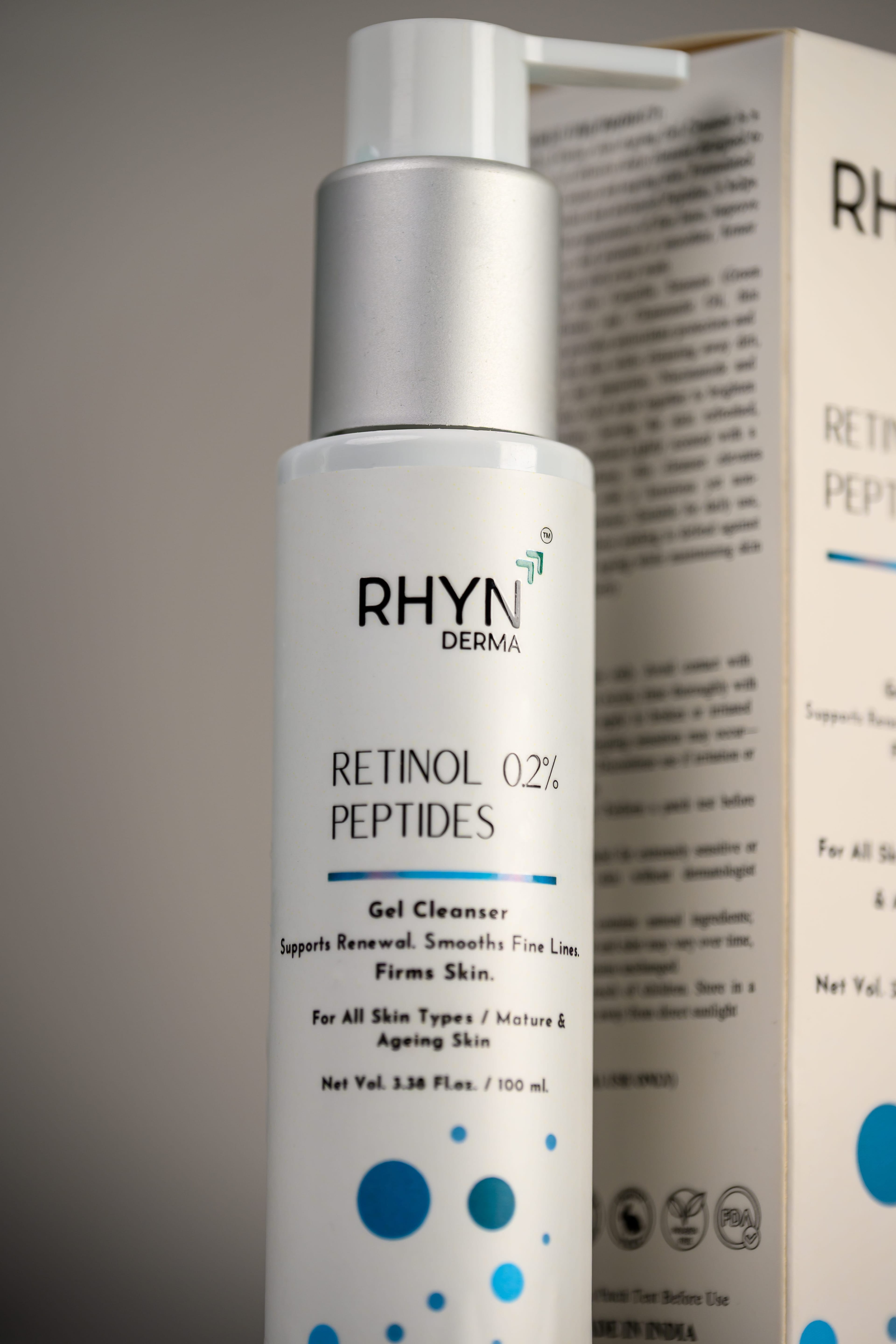 Pack Of 2 Rhyn Derma Retinol Cleanser Nepal | Anti-Aging Face Wash For Mature Skin 100ml - image 2
