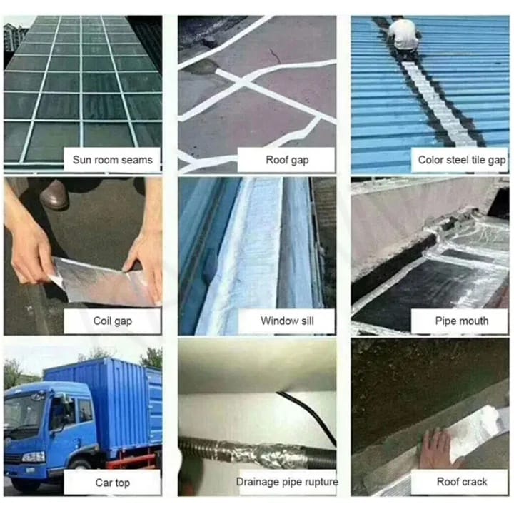 Multifunction Waterproof Aluminum Foil Butyl Sealant Tape - 5M Leakage Repair Waterproof Tape - 5M Roll - image 2