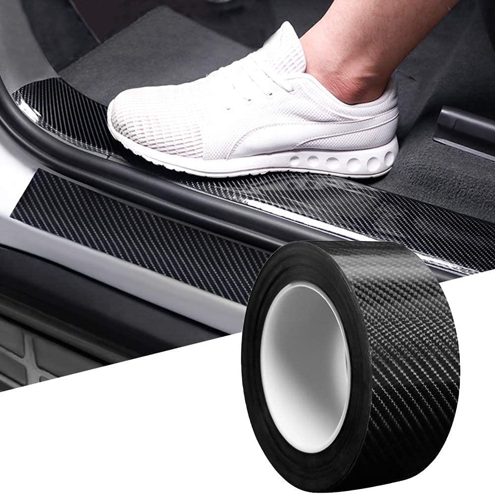 High Anti Scratch White Carbon Fiber Polyvinyl Chloride Paint Protection Film Tape Ppf For Car N BIKE Protection And Decoration For All Car Door - (Black) (2 Inches X 5 Meters)) - image 2