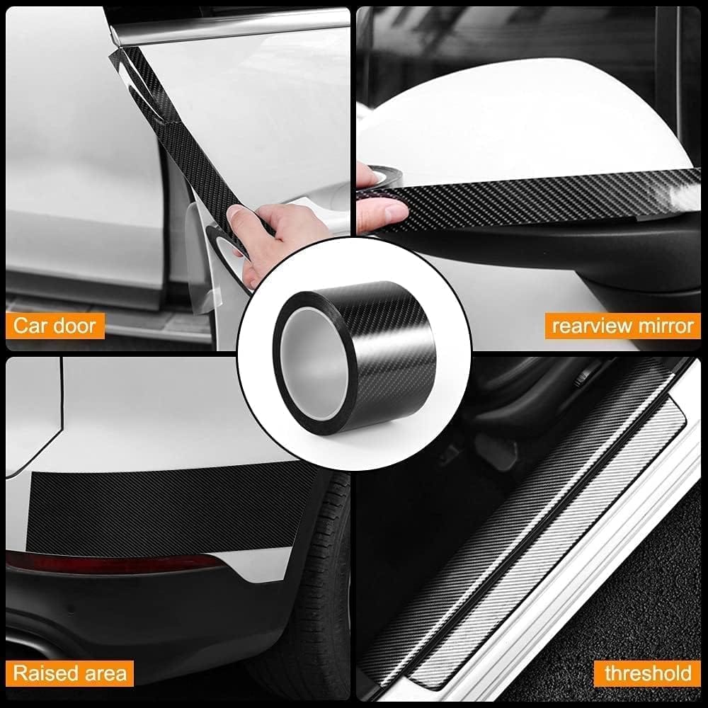High Anti Scratch White Carbon Fiber Polyvinyl Chloride Paint Protection Film Tape Ppf For Car N BIKE Protection And Decoration For All Car Door - (Black) (2 Inches X 5 Meters)) - image 4