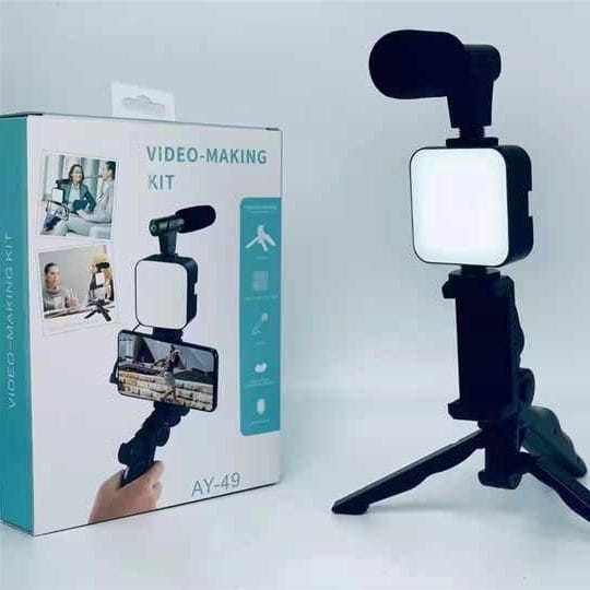 Video Making Vlog Tripod Kit AY-49 Video Making Vlog Tripod Kit With Microphone And Light For Live Broadcast TikTok - image 2