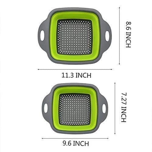 2 Pcs Silicone Colanders Collapsible Food Strainer Basket With Handle Foldable Filter Basket Steamer For Draining Fruit Vegetable Pasta Drain Wash - image 4