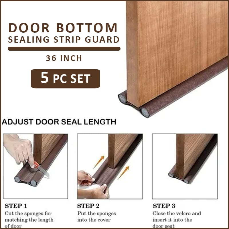 5 Pc Door Bottom Sealing Strip Guard For Home And Office - image 3