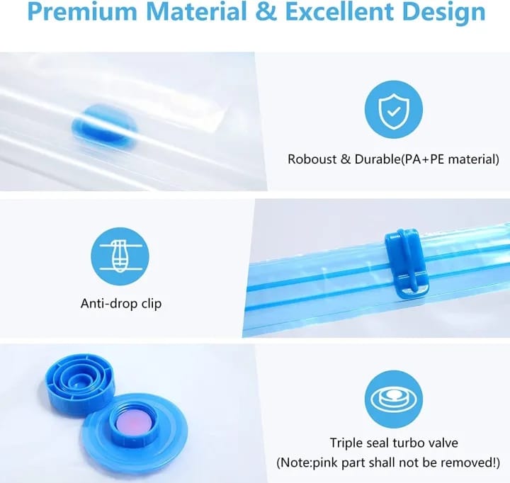 Ziplock Space Saver Vacuum Storage Bag With Travel Hand Pump- Pack Of 5 - image 4