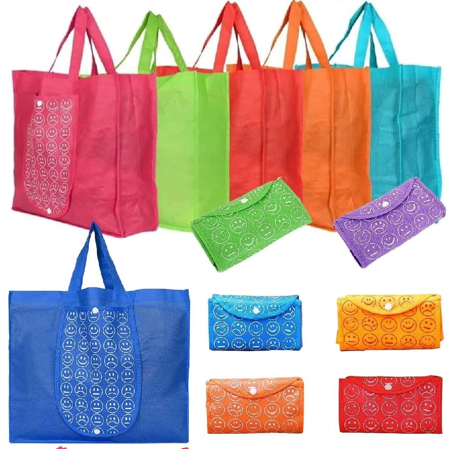 1 Piece Non Woven Fabric Reusable Foldable Shopping Bags Eco Friendly - Bags | Shopping Bags | Multicolor - image 1