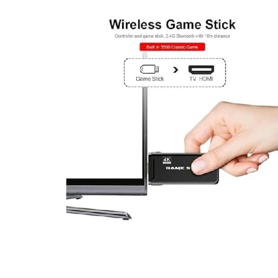 4K Game Stick Lite 64GB Retro Console With Wireless Dual Controllers - Multicolor - image 3
