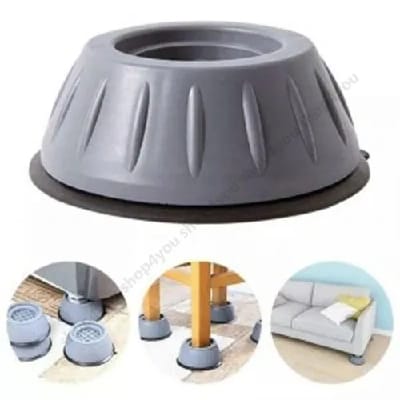 4pcs Anti-Shock Pads For Washing Machine And Fridge - (Deep Gray) - image 1