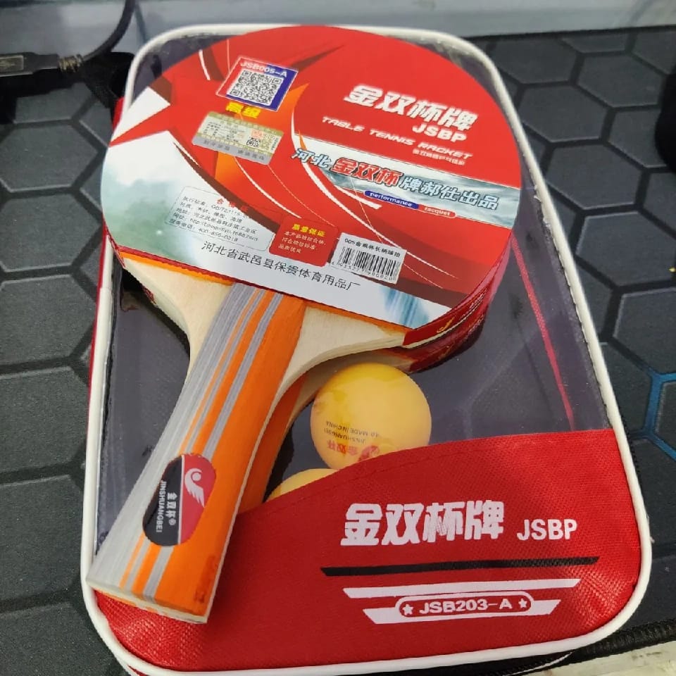 JSBP 1 Pair Table Tennis Racket With Free 3pc TT Ball - Multicolor - image 1