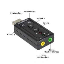 External 7.1 Channel USB Sound Card Adapter For Mic And Headphone - image 2