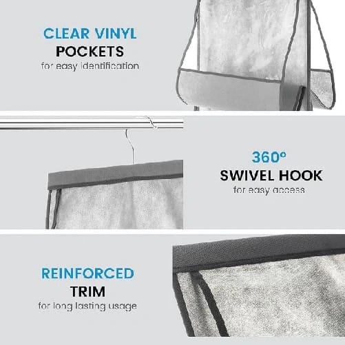 Hanging Handbag Organizer 6 Pocket Pouch - (Multicolor) - image 3