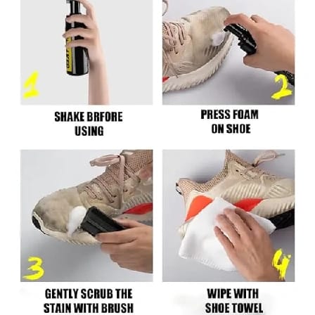 Shoe Cleaner Kit For Sneakers With Water-Free Foam Brush And Cloth - Multicolor - image 4
