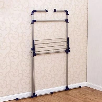 Stainless Steel Portable Multifunctional Clothes Drying Rack - Multicolor - image 5