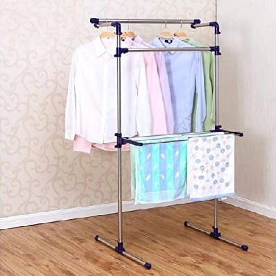 Stainless Steel Portable Multifunctional Clothes Drying Rack - Multicolor - image 1