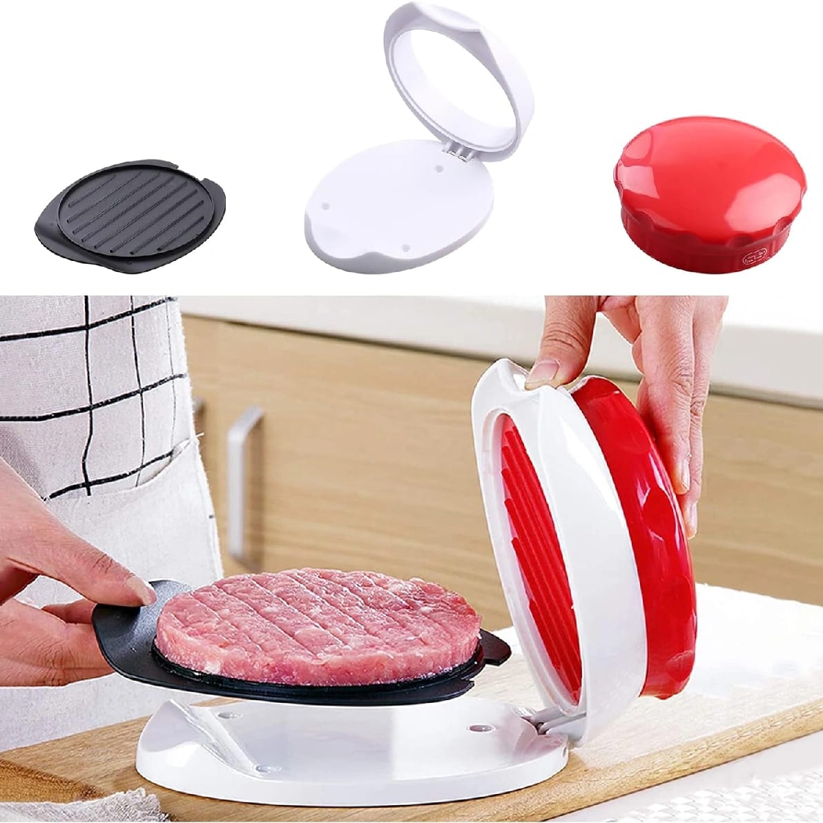 Veleka Non-Stick Burger Patty Press With 100 Patty Papers - image 3