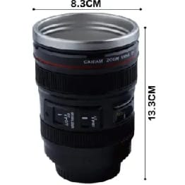 Camera Lens Stainless Steel Travel Mug Thermos - (Black) - image 3
