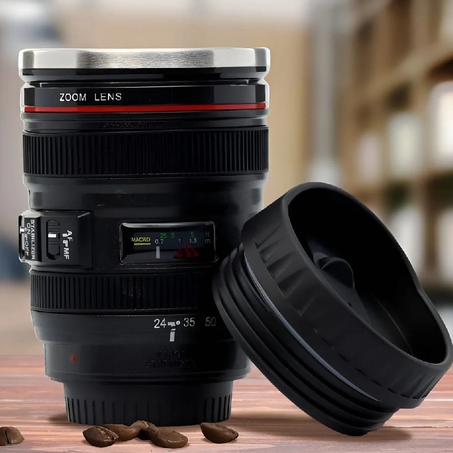 Camera Lens Stainless Steel Travel Mug Thermos - (Black) - image 4