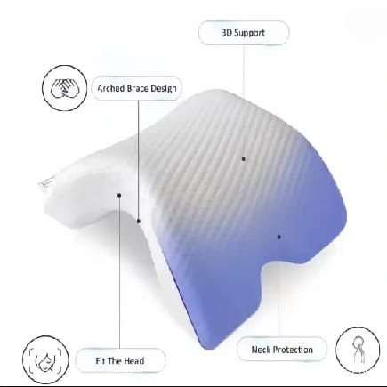 Memory Foam U-Shaped Couple Cuddle Pillow With Neck Support - Multicolor - image 3