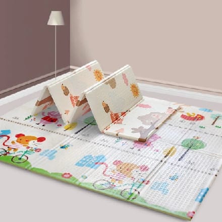 Foldable Double-Sided Kids Play And Crawling Mat With Assorted Colors And Designs - Multicolor - image 1