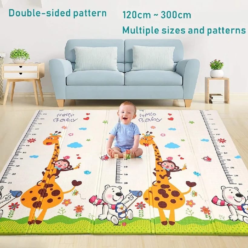 Foldable Double-Sided Kids Play And Crawling Mat With Assorted Colors And Designs - Multicolor - image 3