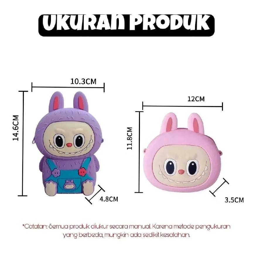 Labubu Anime Zipper Coin Purse Keychain For Girls - (Multicolor) - image 3