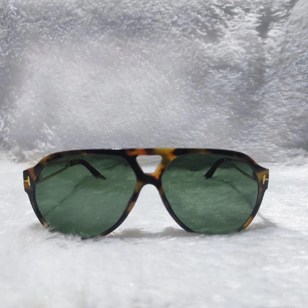 Classic Metal Oversized Gradient Pilot Sunglasses For Men - Lens(Green) , Frame(Fire Brown) - image 2