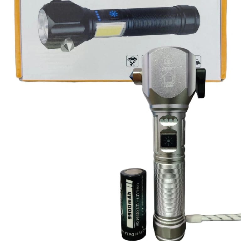 9900mAh Telescopic Rechargeable RGB LED Torch - (Multicolor) - image 1