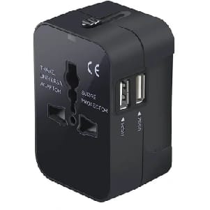 Genuine All-In-One Universal Travel Adapter With Dual USB Ports For Devices - Multicolor - image 1