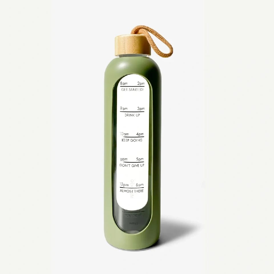 Eco Glass Water Bottle With Silicone Sleeve & Bamboo Lid - (Multicolor) - image 1