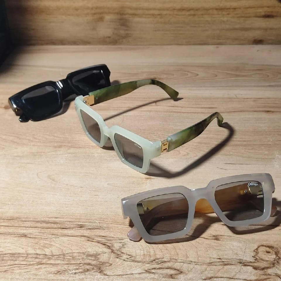 Quad-Shaped Unisex Sunglasses For Fashionable Casual Wear - Black-Not Specified - image 2