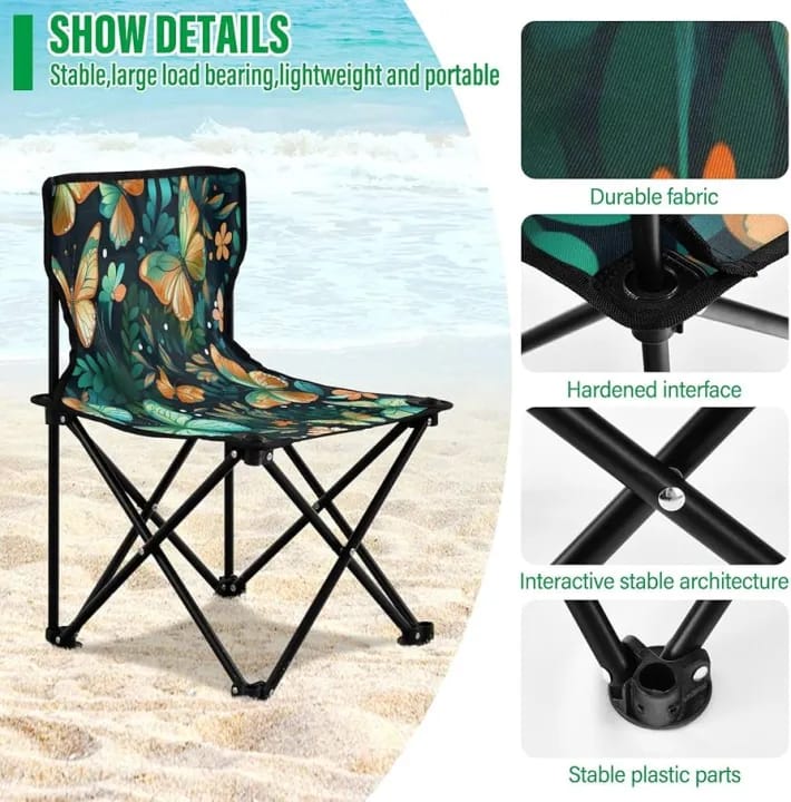 Portable Folding Outdoor Camping Chair, Heavy Duty Chair for Home, Travel, Camping, Fishing - image 5
