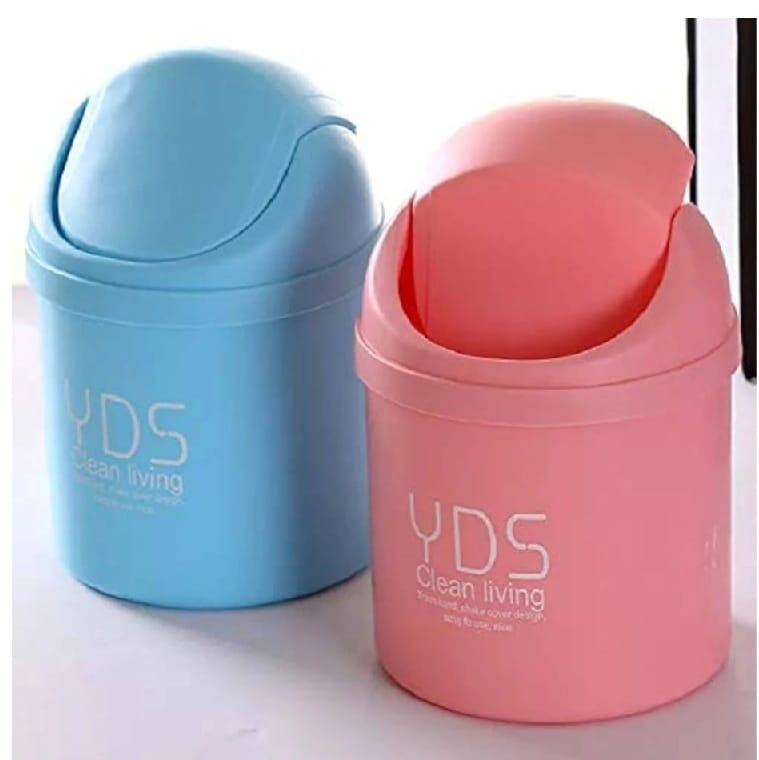 Cute Mini Table Top Dust Bin Swing Bin Waste Paper Bin - image 2