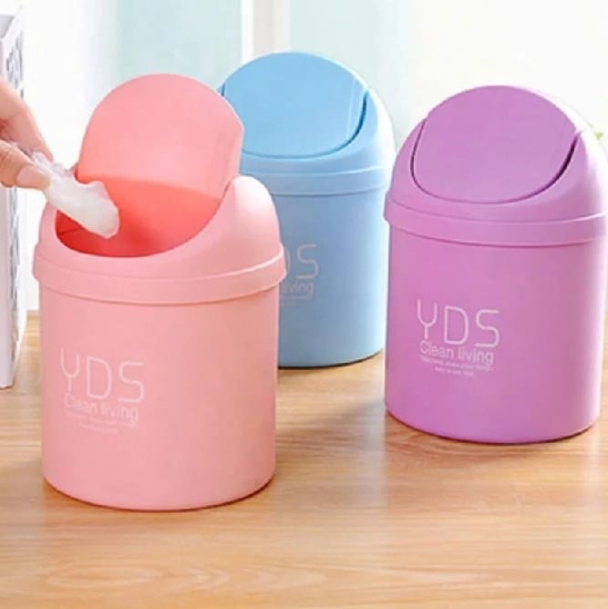 Cute Mini Table Top Dust Bin Swing Bin Waste Paper Bin - image 3