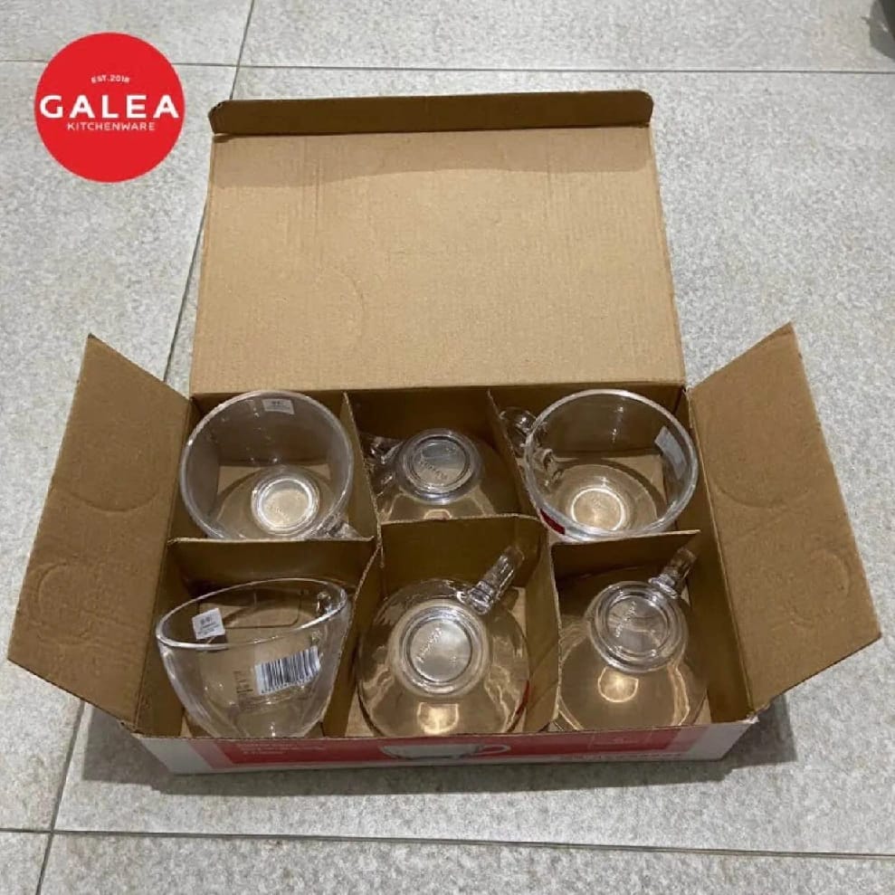 Premium Glass Mug For Coffee Latte,Tea,Hot And Cold-Set Of 6 Clear Glass Cup - image 3