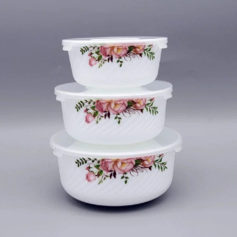 Microwave Safe Caramic Heat Resistant Cook And Serve Bowl Set Of 3 - image 2