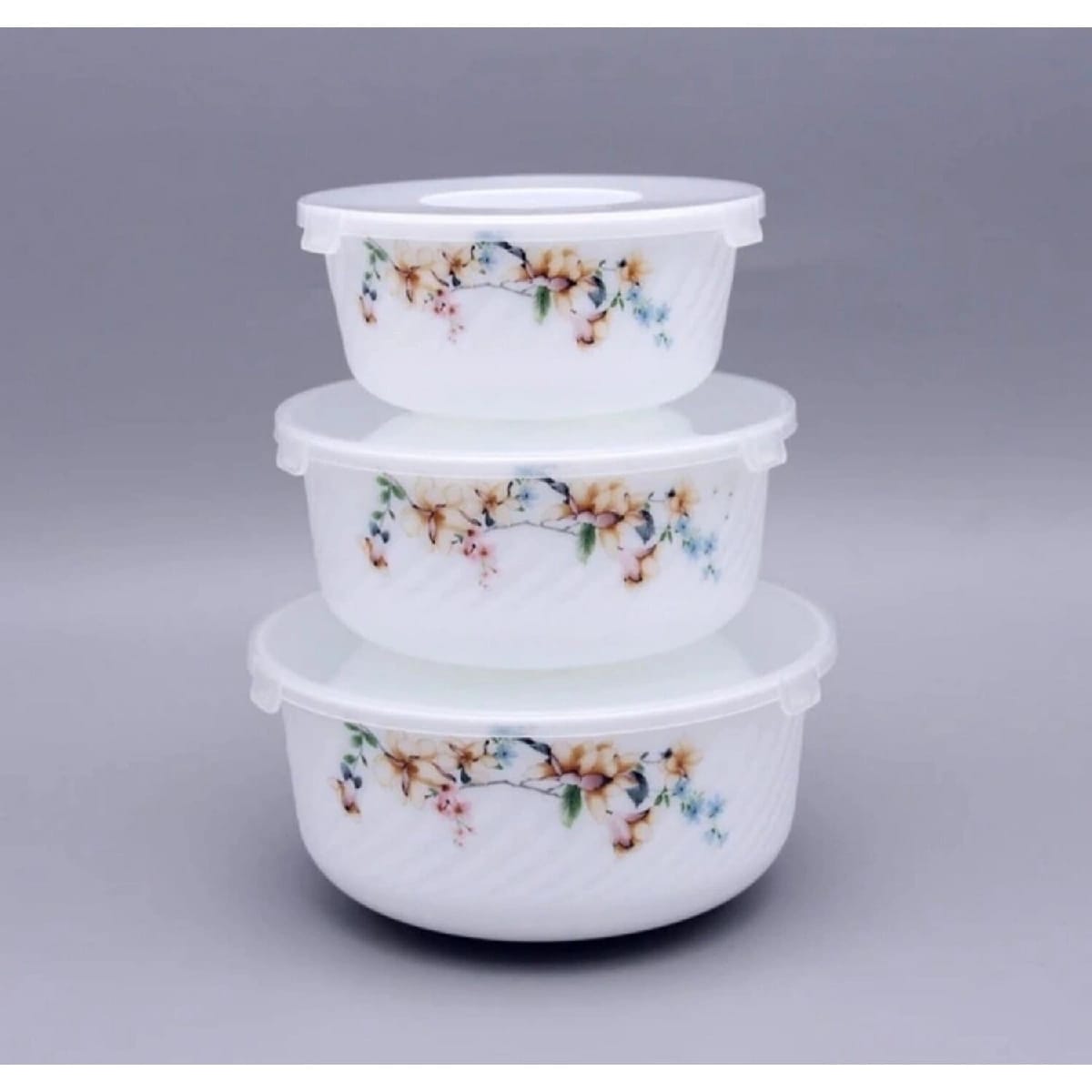 Microwave Safe Caramic Heat Resistant Cook And Serve Bowl Set Of 3 - image 1
