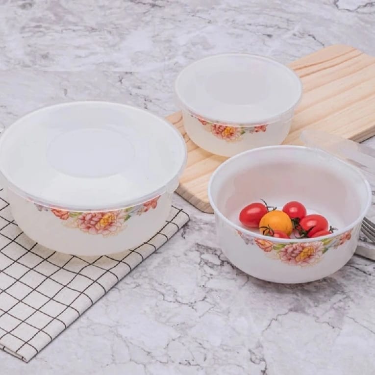 Microwave Safe Caramic Heat Resistant Cook And Serve Bowl Set Of 3 - image 4