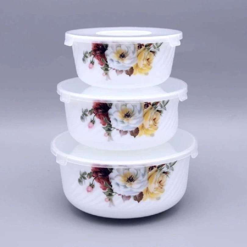Microwave Safe Caramic Heat Resistant Cook And Serve Bowl Set Of 3 - image 3
