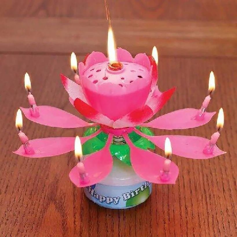 Lotus Shaped Musical Birthday Candles