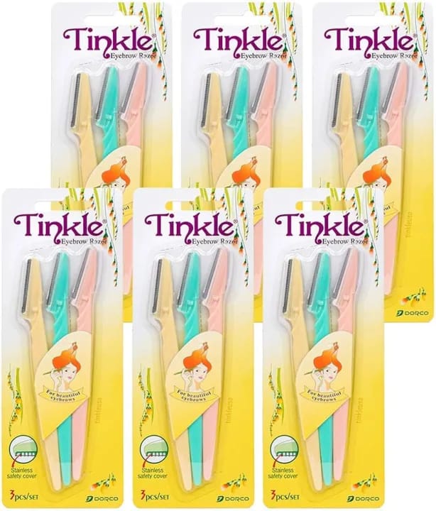 Tinkle Face & Eyebrow Stainless Razors (Pack of 3) X 6 - image 1