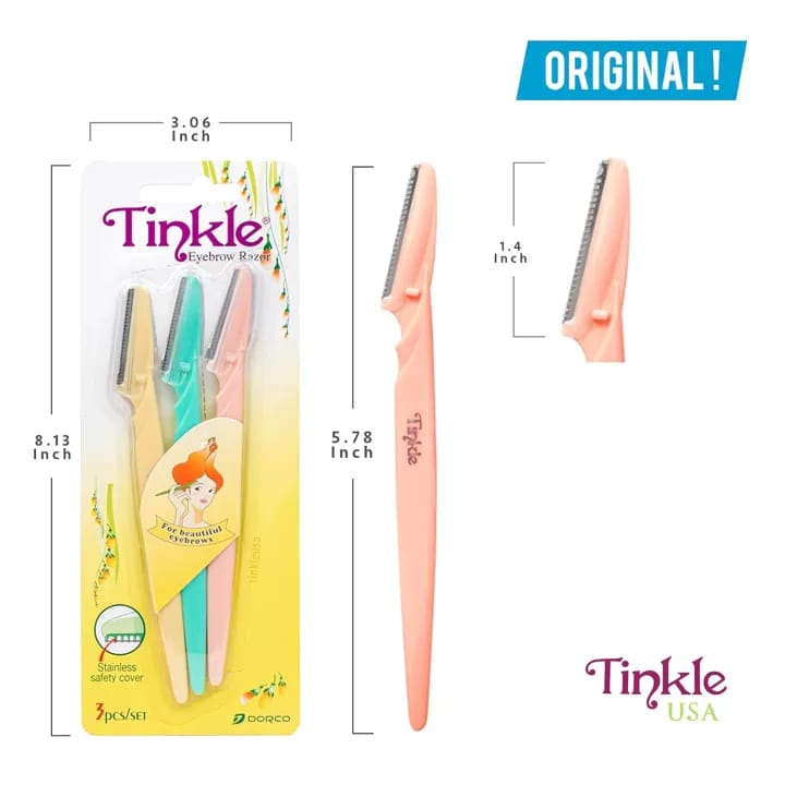 Tinkle Face & Eyebrow Stainless Razors (Pack of 3) X 6 - image 2