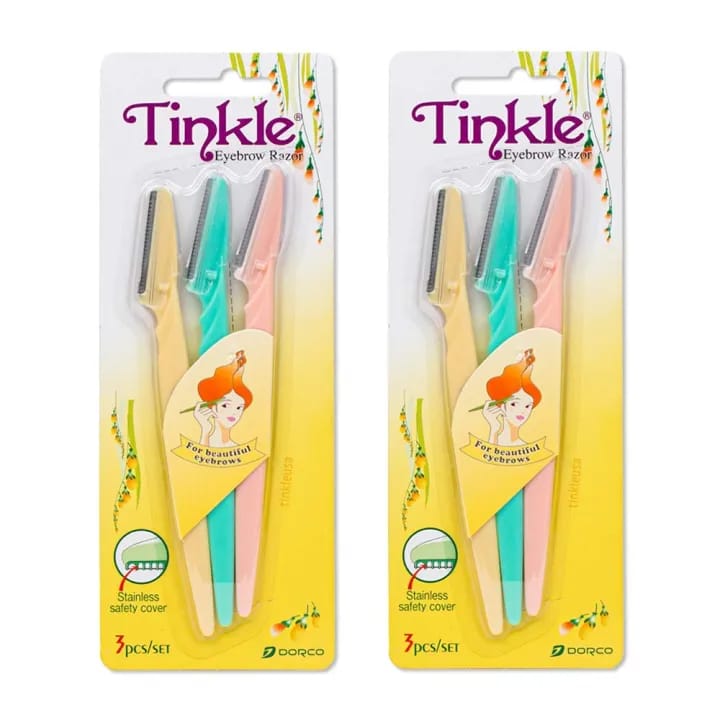 Tinkle Face & Eyebrow Stainless Razors (Pack of 3) X 2 - image 1