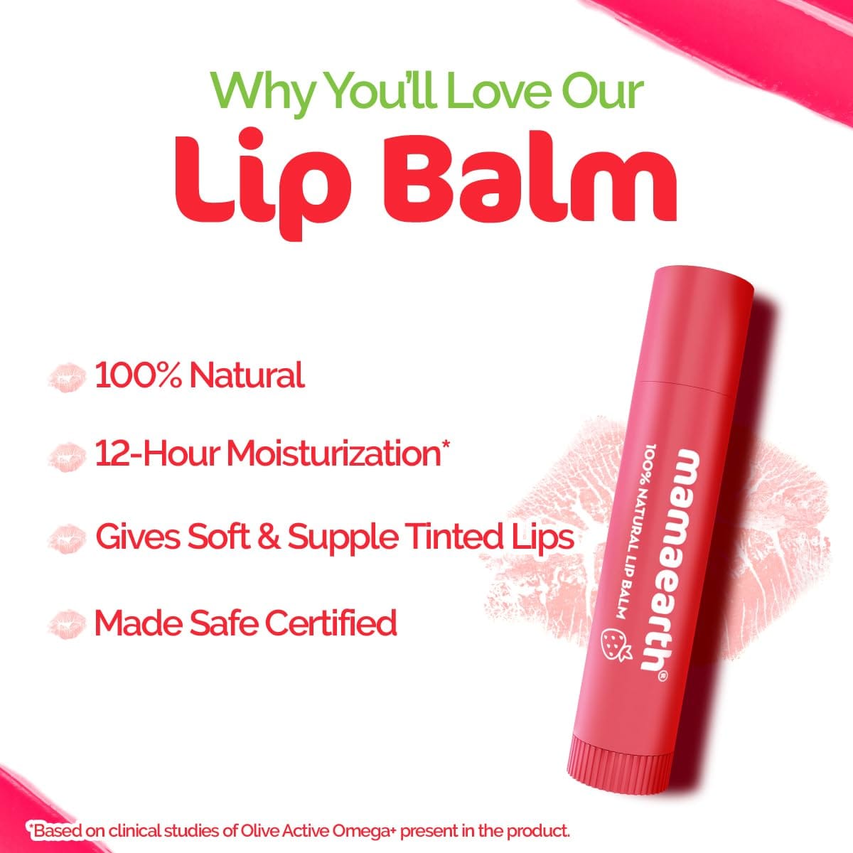 Mamaearth Nourishing Tinted 100% Natural Lip Balm With Vitamin E And Strawberry - 4 G - image 2