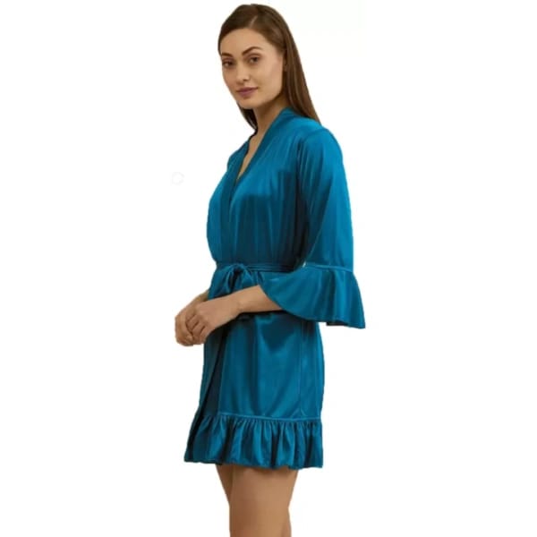 Nightwear Robe Set Sleepwear Satin Nighty For Women Free Size - image 3