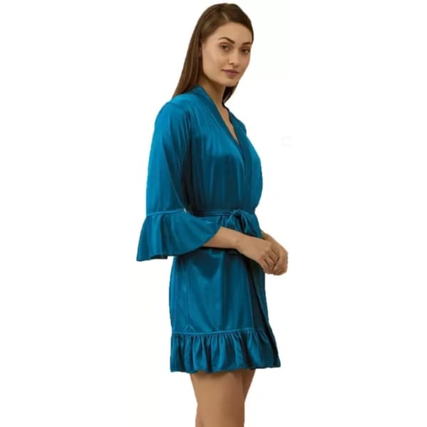 Nightwear Robe Set Sleepwear Satin Nighty For Women Free Size - image 2