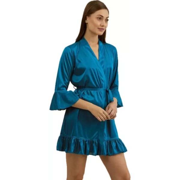 Nightwear Robe Set Sleepwear Satin Nighty For Women Free Size - image 1
