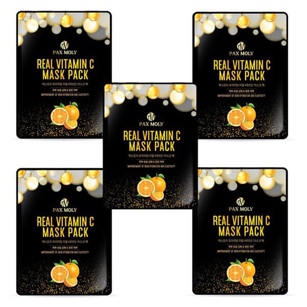 Pax Moly Real Vitamin C Mask Pack – 5 Sheet Set - image 1