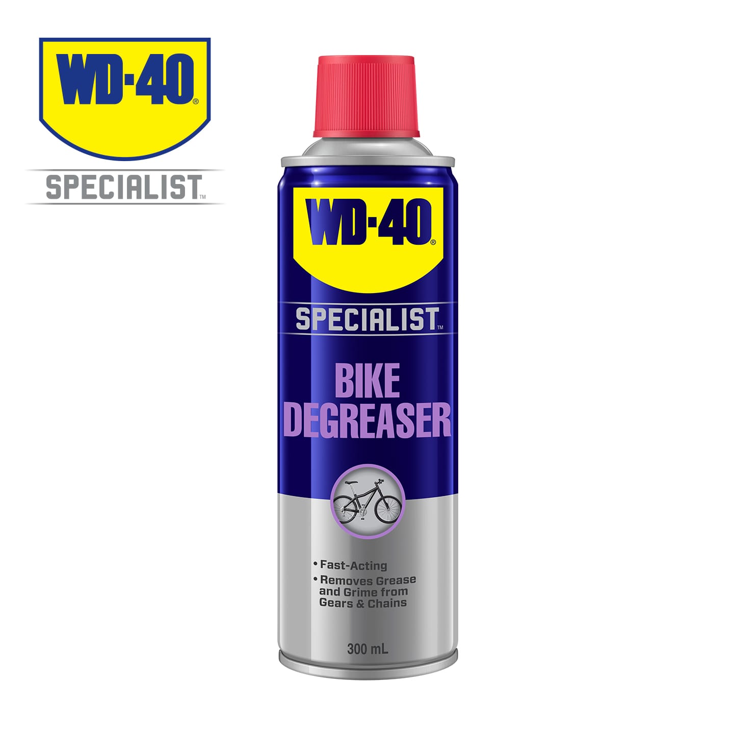 WD-40 Specialist® Bike Degreaser Spray – 300ML WD40 Fast-Acting Foaming Cleaner For Bicycle Chain, Drivetrain & Components Acid-Free, Safe On Finishes - - image 1
