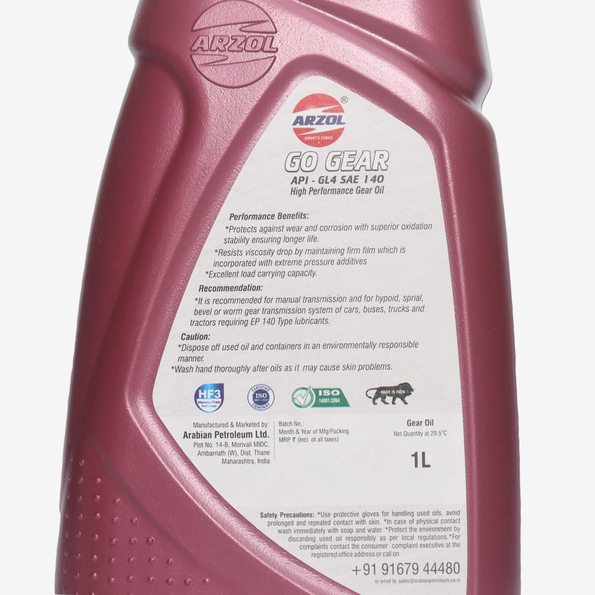 Lubricant Arzol Go Gear Ep 140 (Api Gl-4) -1L - - image 4