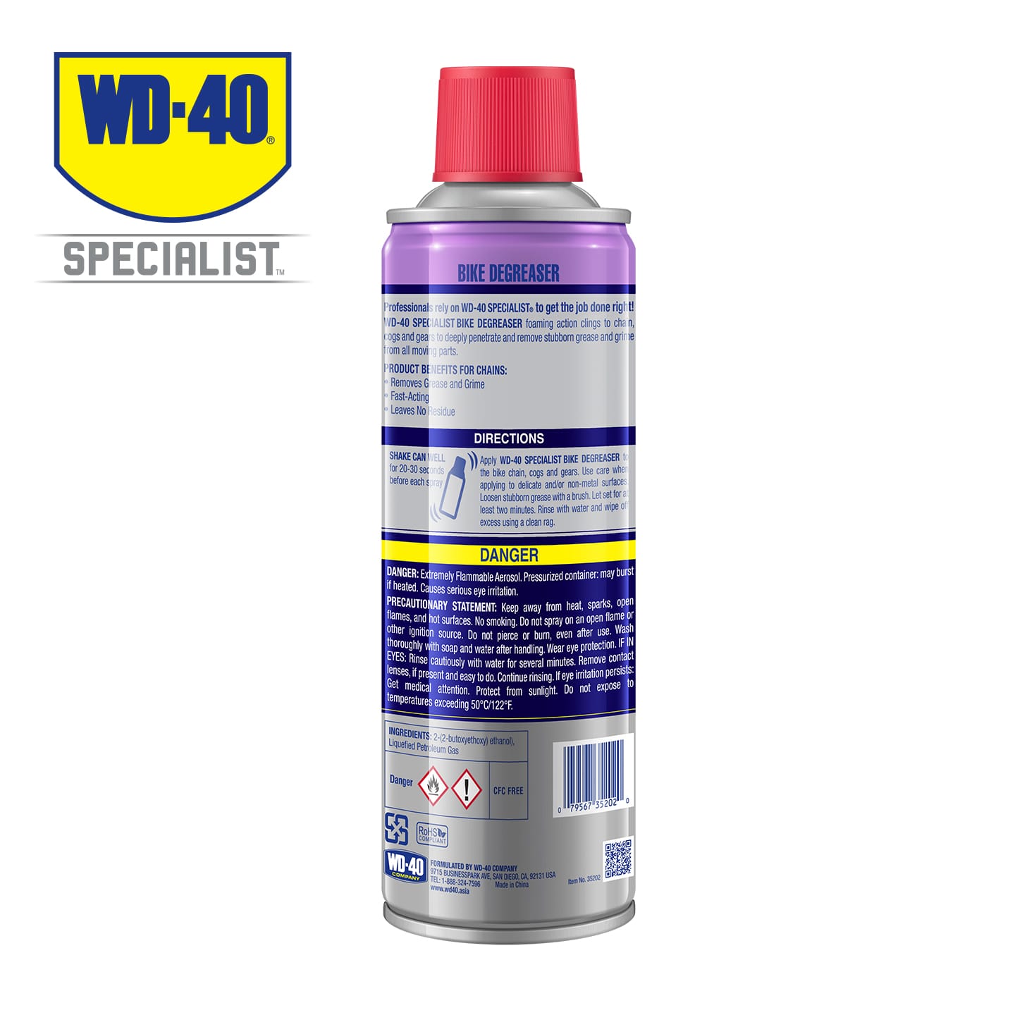 WD-40 Specialist® Bike Degreaser Spray – 300ML WD40 Fast-Acting Foaming Cleaner For Bicycle Chain, Drivetrain & Components Acid-Free, Safe On Finishes - - image 3