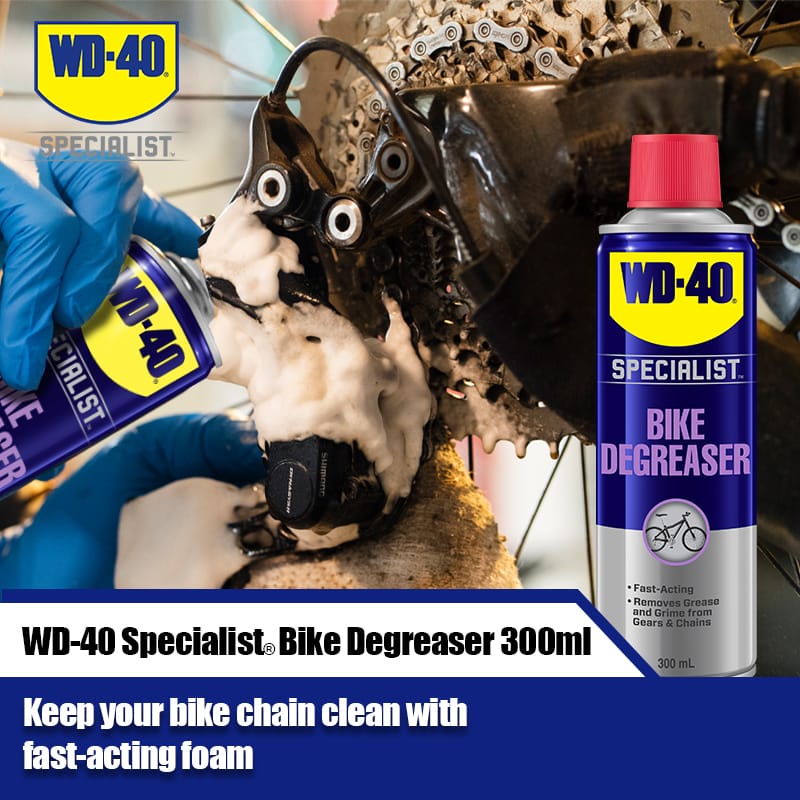 WD-40 Specialist® Bike Degreaser Spray – 300ML WD40 Fast-Acting Foaming Cleaner For Bicycle Chain, Drivetrain & Components Acid-Free, Safe On Finishes - - image 4